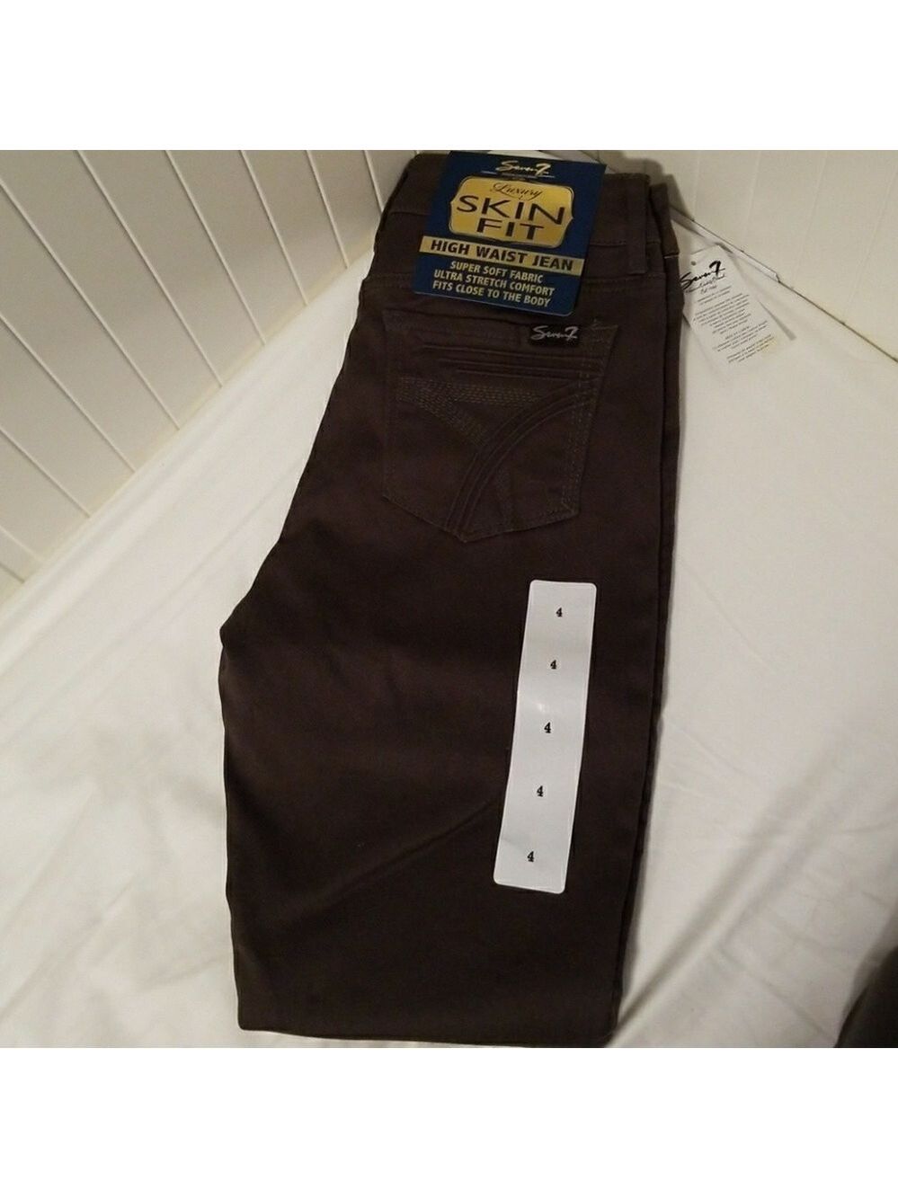 Seven Luxury Denim High Waisted Skin Fit Jeans Olive